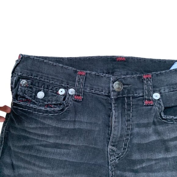Vintage True Religion Jeans Size 34 RICKY Gray Red Stitch - Picture 10 of 10